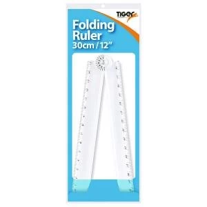 Image of Tiger 30cm Folding RulerProtractor Pack of 25 301768
