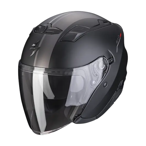 Scorpion EXO-230 SR Matt Black-Silver-Red Jet Helmet Size XS