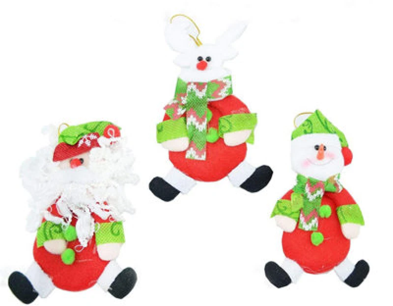 Image of Shatchi 3 Handmade Novelty Christmas Tree Hanging Decoration Multi