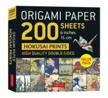 image of Origami Paper 200 sheets Hokusai Prints 6" (15 cm) : Tuttle Origami Paper: Double-Sided Origami Sheets Printed with 12 Different Designs (Instructions