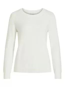 image of VILA Round Neck Knitted Pullover Women White