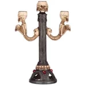 Image of Gothic Skull and Spine Candlestick