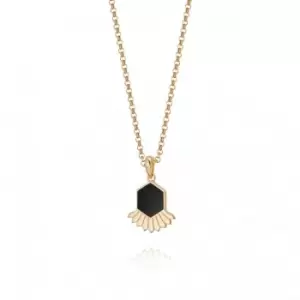 Image of Hexagon Palm Fan 18ct Gold Plated Necklace WN09_GP