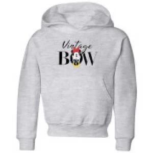 Image of Disney Minnie Mouse Vintage Bow Kids Hoodie - Grey - 11-12 Years