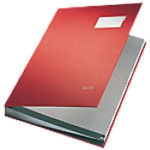 image of Leitz Signature Book 5700-25 Red Ruled Perforated A4 24 x 2.8 x 34 cm