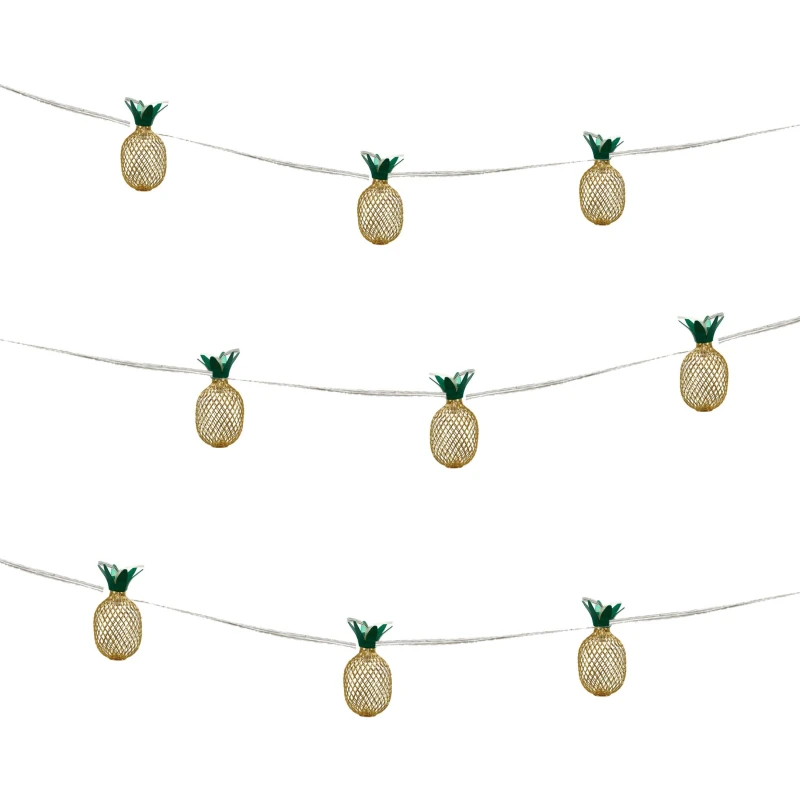 Image of Streetwize 2m Solar Pineapple Lantern LED String Lights 10 PC Solar Lights One Size Multi 38152399000