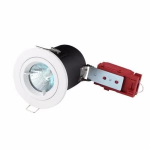 image of KnightsBridge MR16 50W 12V Low Voltage 90 Minute Fire Rated Fixed Downlight - White