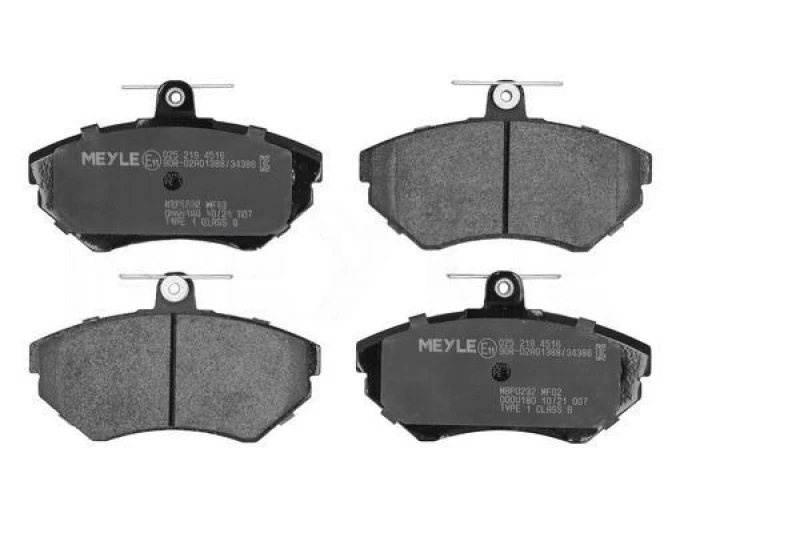 Image of MEYLE 025 219 4516 Brake pad set Front Axle, excl. wear warning contact, Original Quality, with anti-squeak plate Brake Pad Set,disc brake (402)
