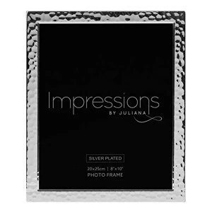 image of 8" x 10" - Impressions Silver Plated Hammered Design Frame