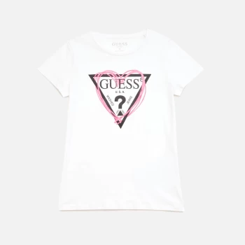 Image of Guess Girls Short Sleeved T-Shirt - True White - 10 Years