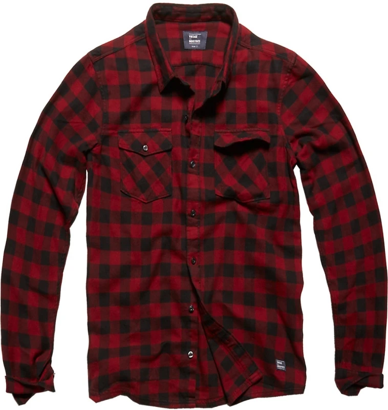 Image of Vintage Industries Harley Shirt Flanel Shirt red Black XL Men