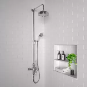 image of Traditional Thermostatic Shower with Round Overhead & Handset- Camden