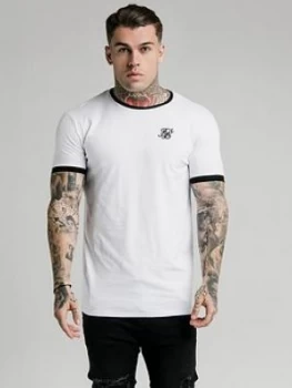 image of SikSilk Ringer Gym T-Shirt - White