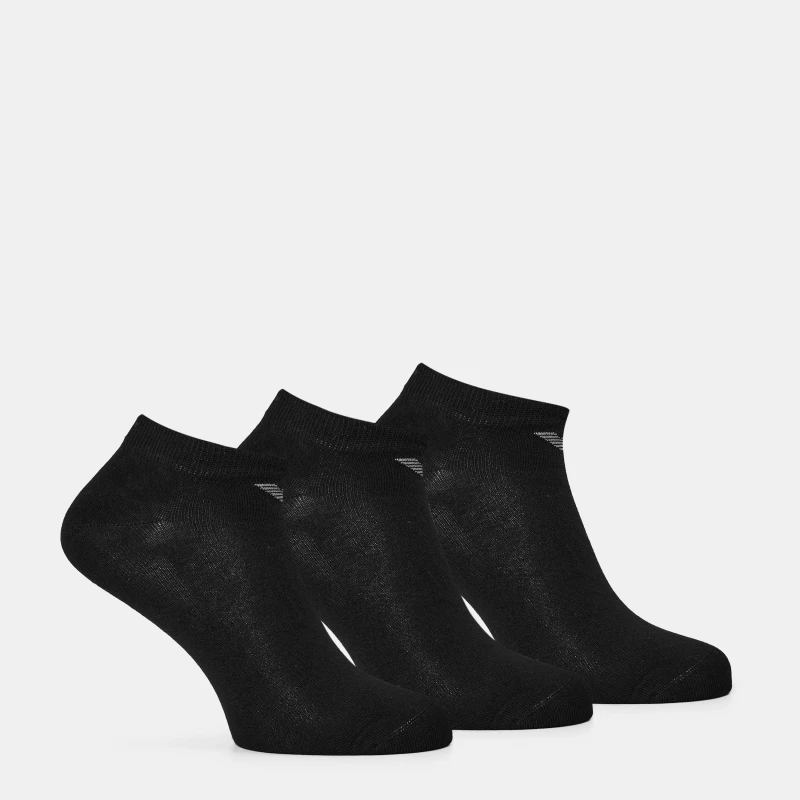 Image of Emporio Armani Mens Low Cut Breathable Trainer Socks Black MC061 male L/XL