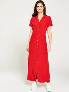 Image of Calvin Klein Jeans Smooth Button Down Dress - Red Size M Women