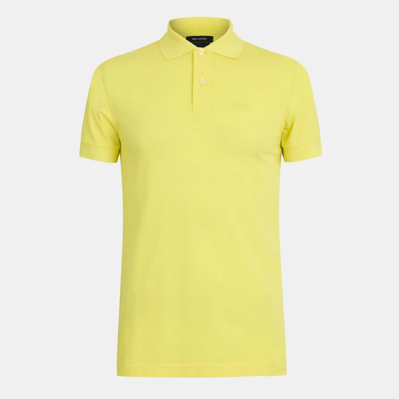 Image of Boss Mens Firenze Short Sleeve Polo Shirt Bright Yellow male S
