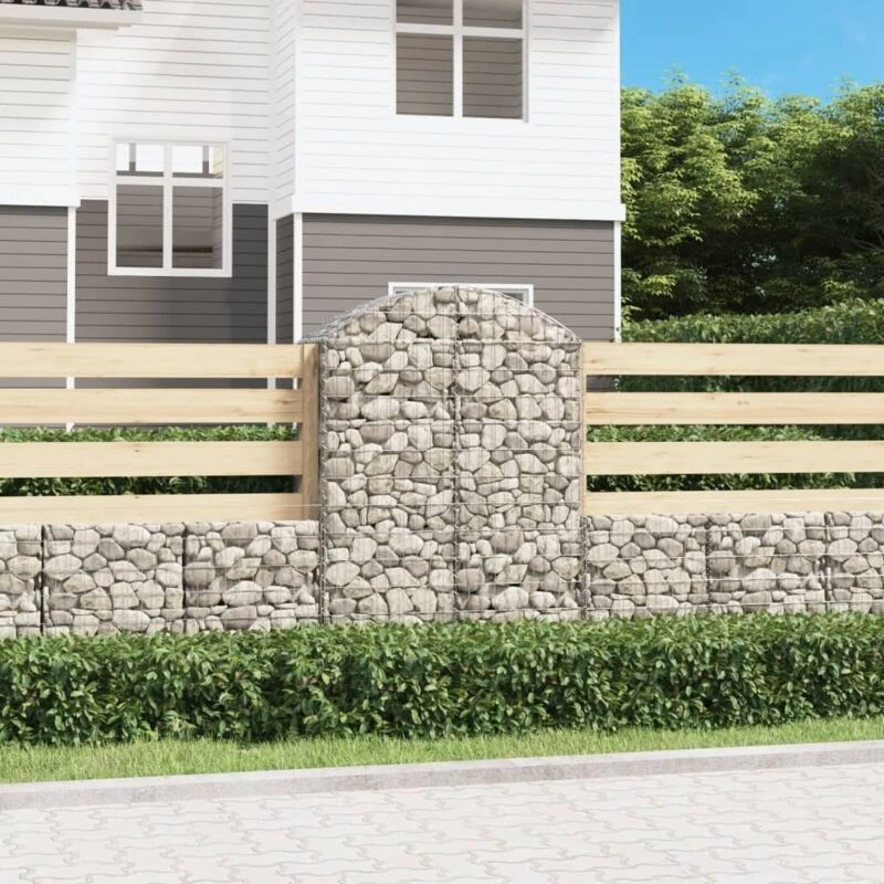 Image of VIDAXL Arched Gabion Basket 100x50x140/160cm Galvanised Iron Vidaxl 8720845651008