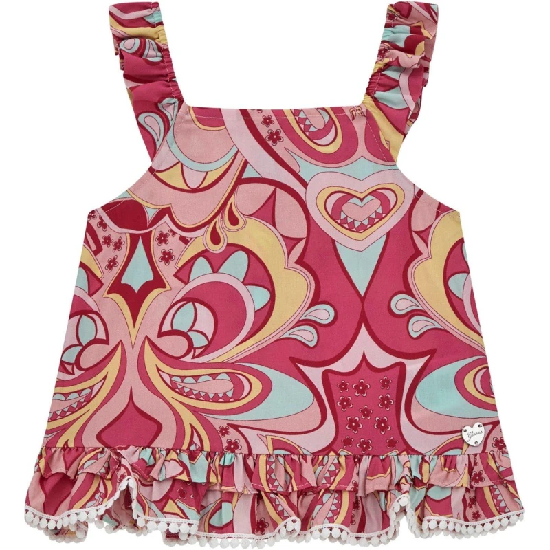 Image of Guess Poplin Tank Top Juniors - Pink Pink 8 - 9 Years