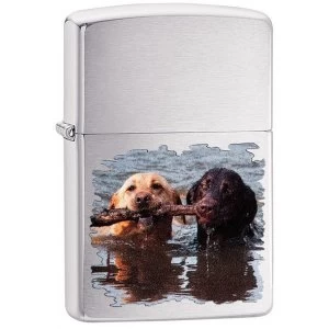 Zippo Labradors Brushed Chrome Windproof Lighter