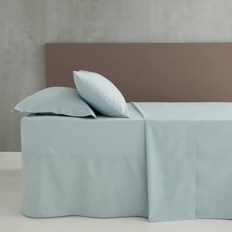 Image of Catherine Lansfield 'Easy Iron Percale' Combed Polycotton 25cm Depth Sheet Blue