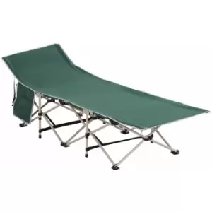 image of Single Portable Outdoor Military Sleeping Bed Camping Cot Green - Green - Outsunny