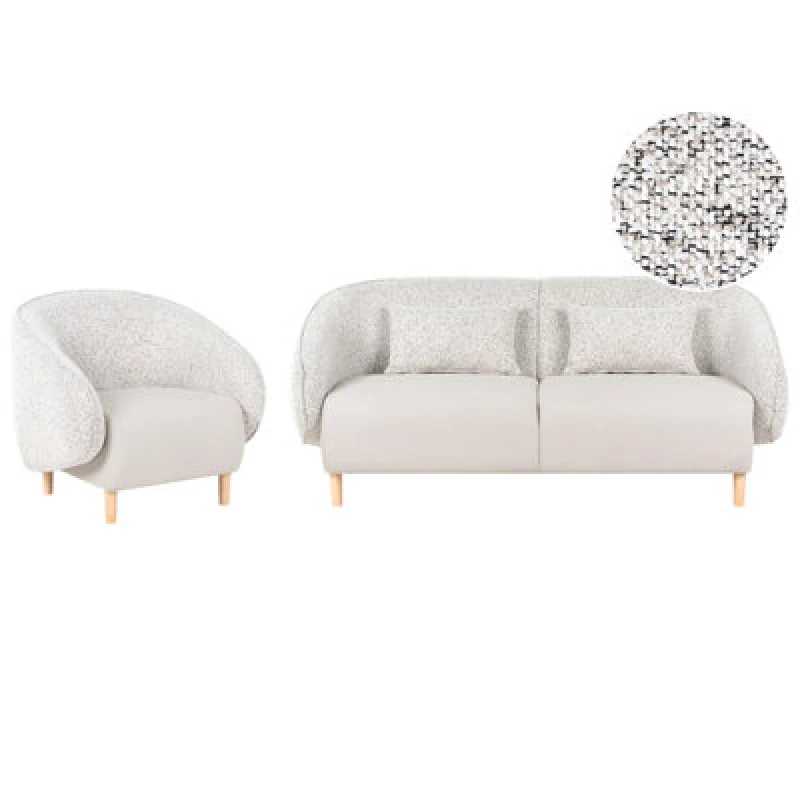 Image of Beliani Living Room Set Umea Fabric Light Beige