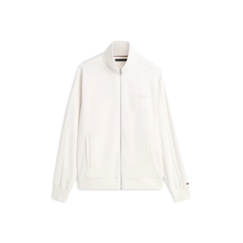 Image of Tommy Hilfiger Mens Modern Ath Full Zip Fleece Ivory Petal male M