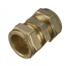 image of Wickes Brass Compression Straight Coupling - 10mm