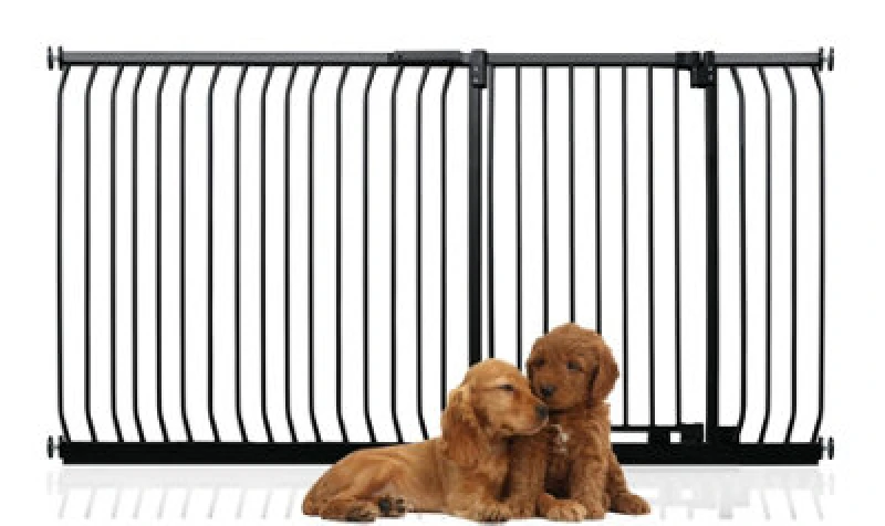 Image of Bettacare Extra Tall Elite Dog Gate, 189Cm - 198Cm, Matt Black, Extra Tall 96.8Cm In Height, Pressure Fit Pet Gate