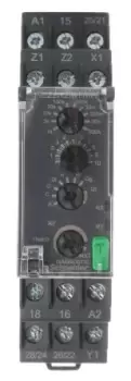 Image of Schneider Electric DPDT Multi Function Timer Relay, OFF Delay, ON Delay, 24 240V ac/dc 0.05 1s, DIN
