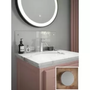 image of Clear Glass Bathroom Splashback (Brushed Cap) 250mm x 600mm x 4mm - Clear