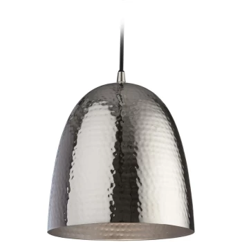 Image of Firstlight - Assam - 1 Light Dome Ceiling Pendant Nickel, Matt Nickel Inside, E27
