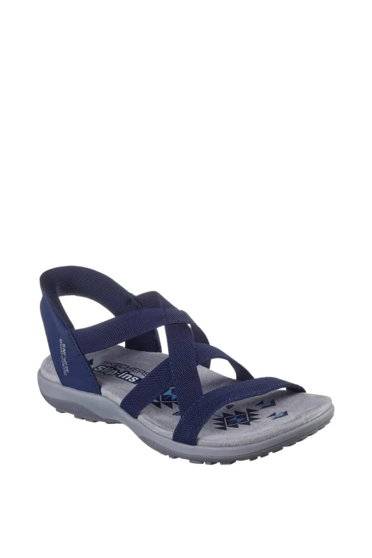 Image of Skechers Womens Reggae Slim Stretch Flex Sandal in Navy Size: 5 Navy Female 5