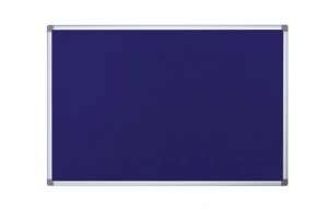 Image of Bi Office Blue Felt Notice Board 2 Sided 900 x 600mm