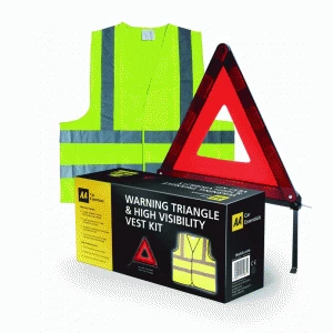 Image of AA Foldable Warning Triangle and Hi Viz Vest Kit