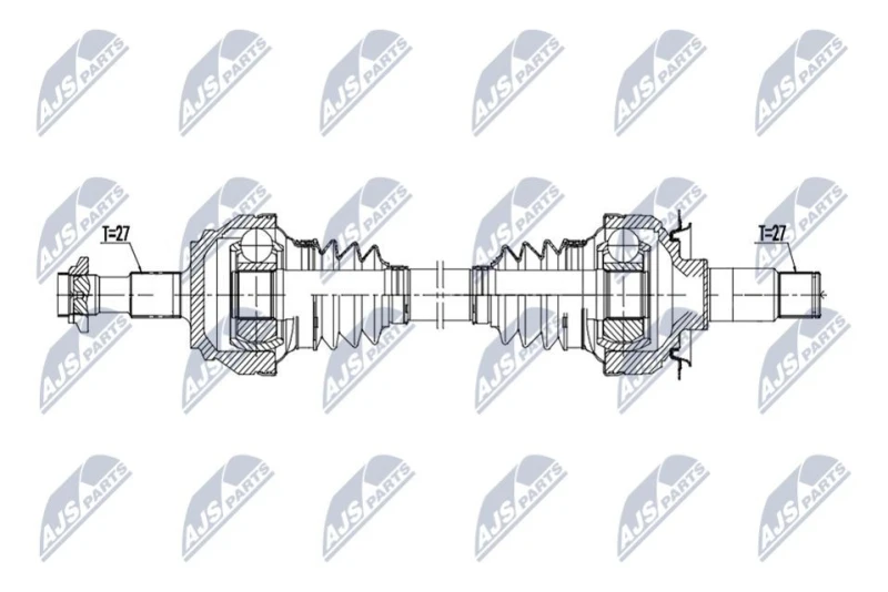 Image of NTY NPW-ME-206 Drive shaft Automatic Transmission, Rear Axle Right Drive Shaft (13)