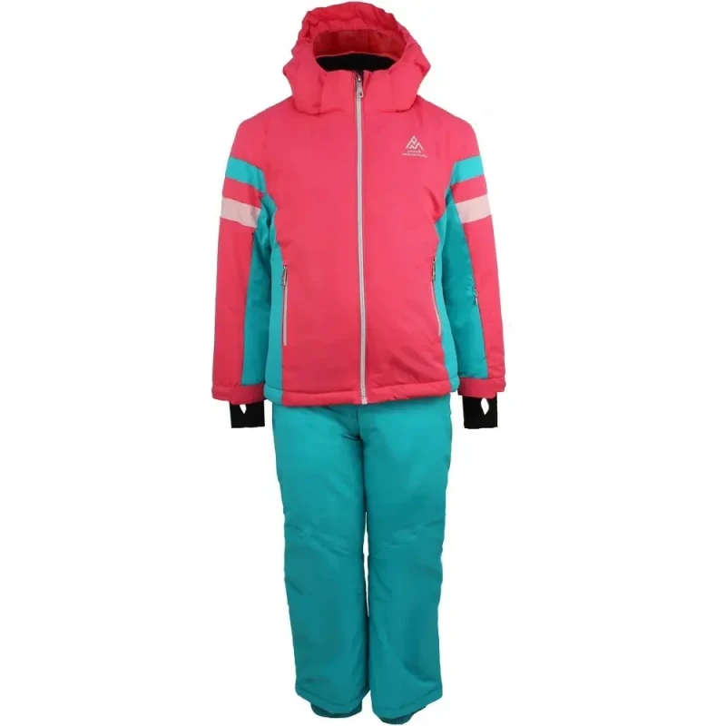Image of Peak Mountain Girl's ski suit Peak Mountain Fancel Orange Female 14 ans FANCEL/4-14/UN/C/CORAIL-TURQUOISE