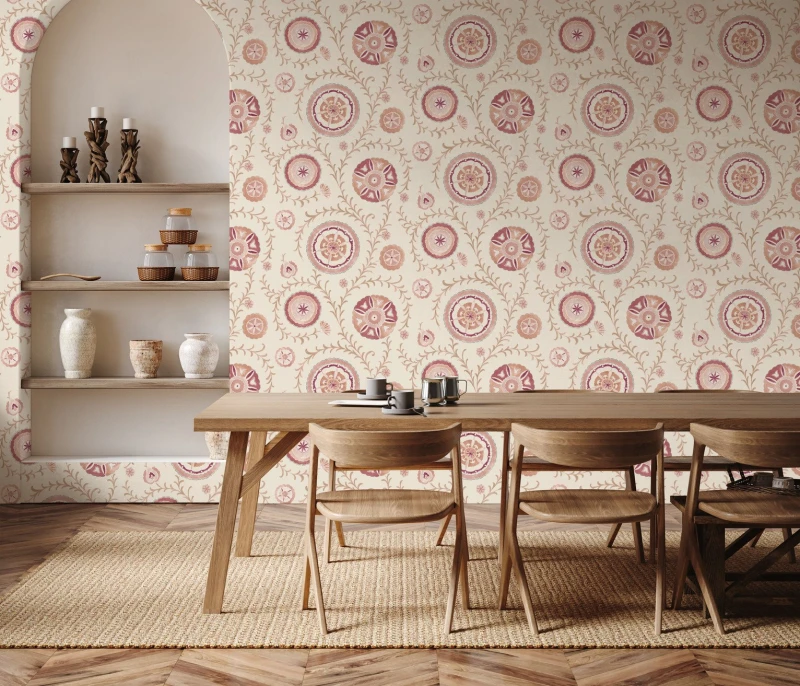 Image of Esselle Home Esselle Home Nahlia Trail Pink Wallpaper
