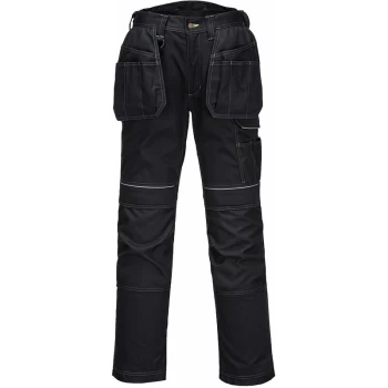 image of Portwest - T602 - Black 38 Regular PW3 Holster Work Trousers Combat Cargo Pants