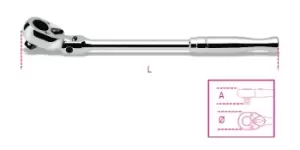 Image of Beta Tools 920M/56 1/2" Sq Drive Reversible Swivel Ratchet Metal Handle