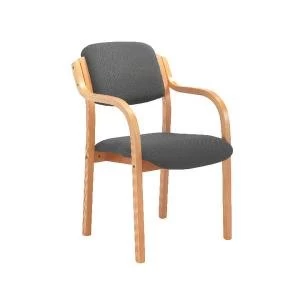 image of Jemini Charcoal Wood Frame Arm Chair KF78681