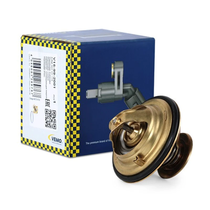 Image of VEMO V15-99-2001 Engine thermostat Opening Temperature: 80°C, 65mm, with gasket/seal Thermostat,coolant (316)