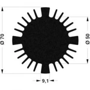Image of LED heat sink 2.61 CW x H 70 mm x 15mm Fischer Elektronik