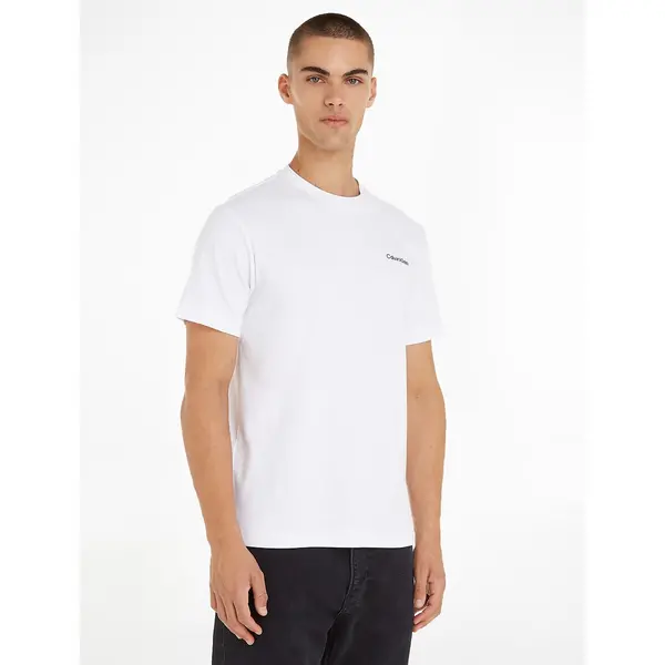 Image of Cotton Short Sleeve T-Shirt with Small Chest Logo Print