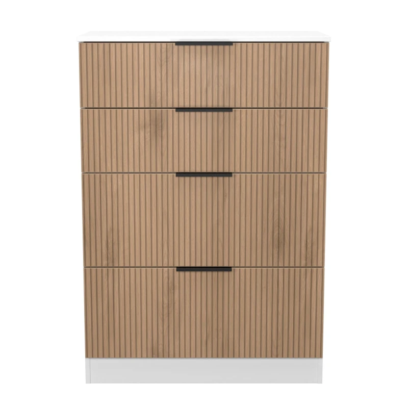 Image of Welcome Furniture Ready Assembled Java 4 Drawer Deep Chest, White JAV050SEWM