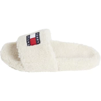 image of Tommy Jeans Tommy Hilfiger Fur Sliders - Cream ABI