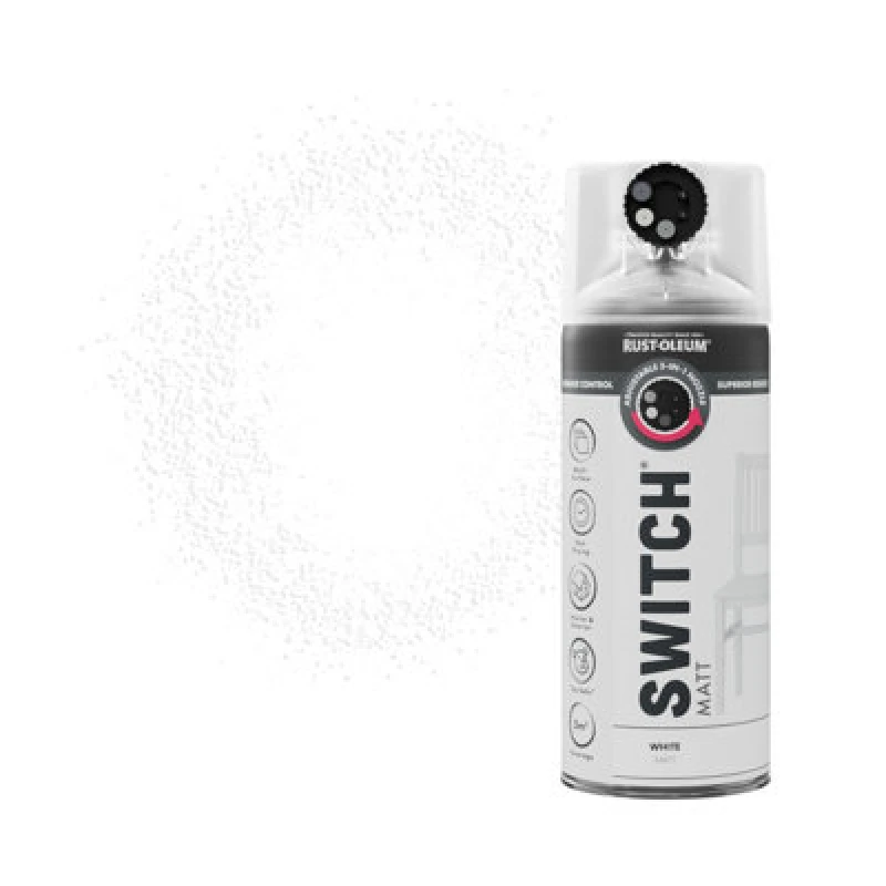 Image of RUST-OLEUM Rust-Oleum Switch Spray Paint 400ml - Matt - White AE0712400UK