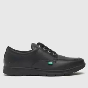 Image of Kickers Black Kelland Lace Shoe Boys Youth Shoes
