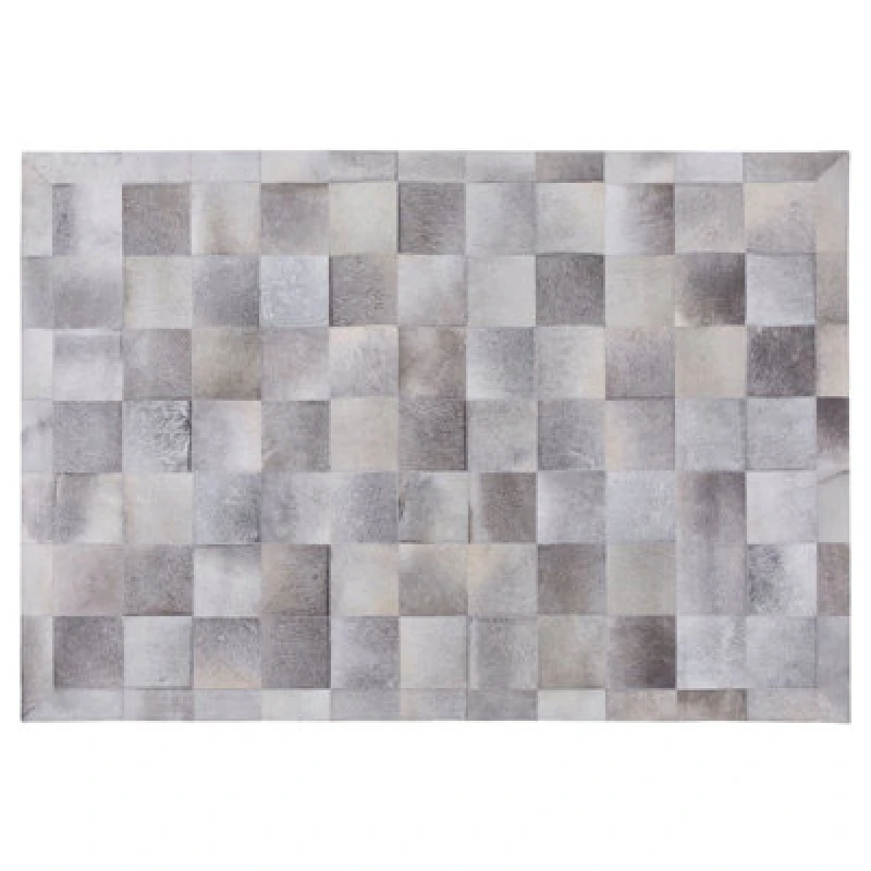 Image of Beliani Rug Alacam Grey 140 X 200 Cm Leather