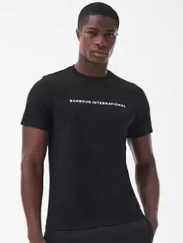 Image of Barbour International Motored Chest Logo T-Shirt - Black, Size 2XL, Men